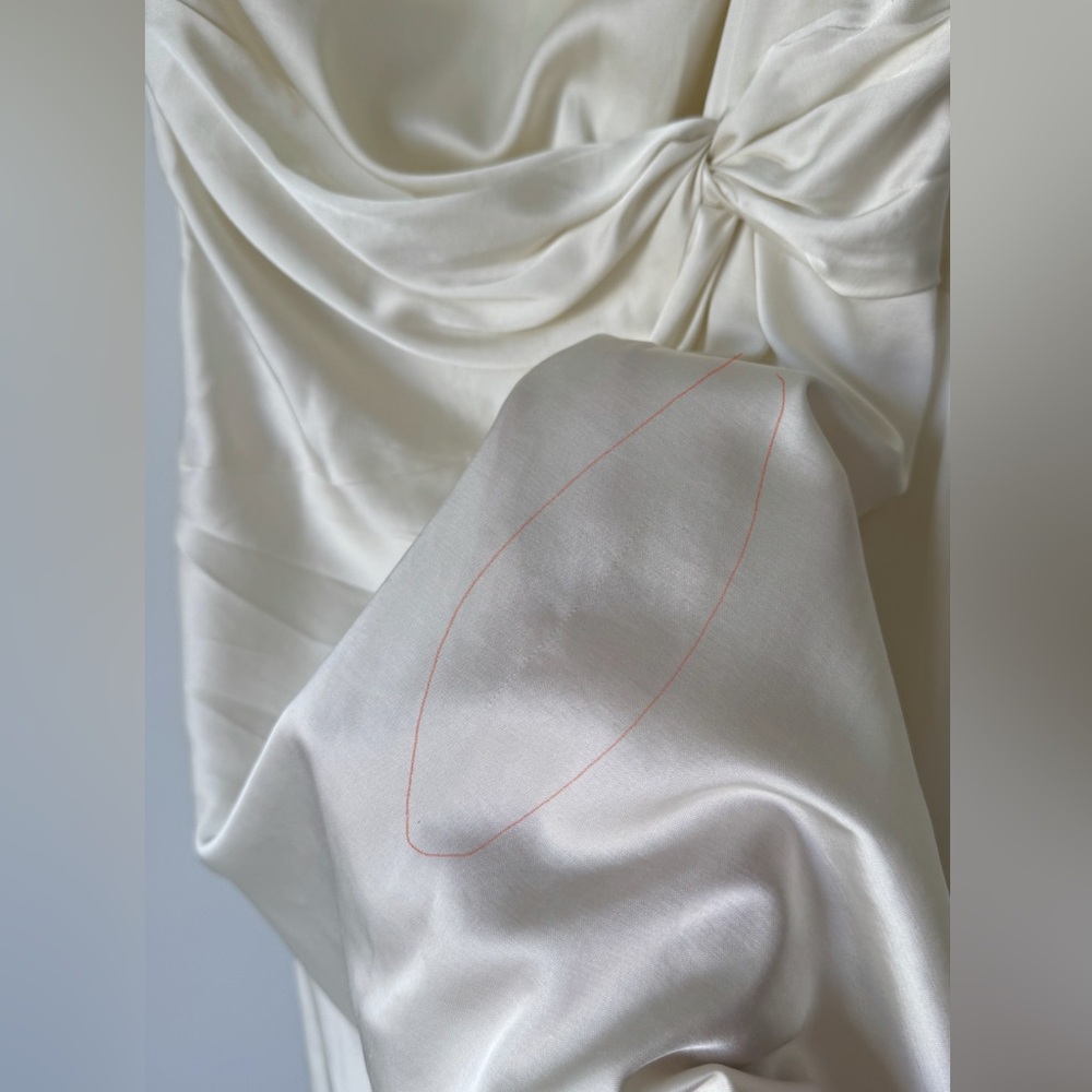 Abercrombie & Fitch One-Shoulder Satin Knotted Midi Dress - Size SP - Picture 15 of 16